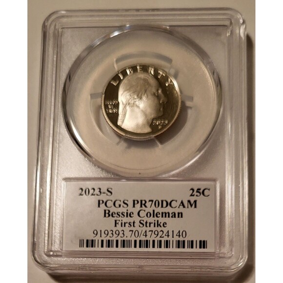 2023 S Clad Bessie Coleman Quarter Proof PR70 DCAM PCGS First Strike CSNS Label - Picture 2 of 2